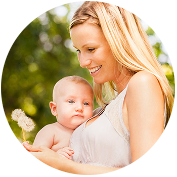 Hope's Relief blonde woman holding baby and smiling Eczema Psoriasis Cream